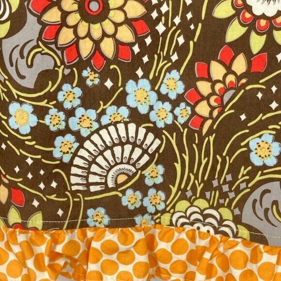 Margo Belle Designs Midi Floral A-Line Cotton Skirt With Polka Dot Hem Large - Picture 4 of 5